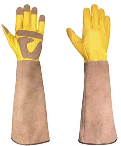 BANGHA Gartenhandschuhe Lange Garten-Handschuhe Rose Pruning Dornen Beweise Gartenhandschuhe mit Langen Unterarmschutz Gaunthets Unisex Langarmhandschuhe Arbeitshandschuhe (Color : M)