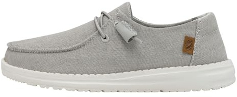 HEYDUDE Wendy Chambray, Scarpe Moc Toe Donna, Grigio Chiaro, 37 EU