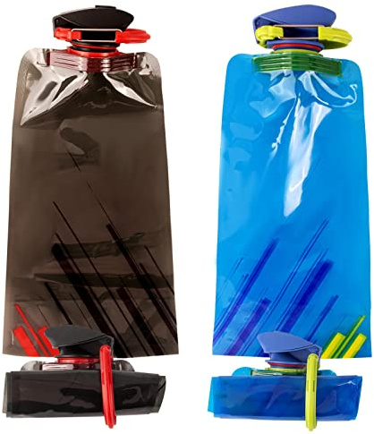 AYNKH Set de 4 bouteilles d'eau pliables, flexibles et réutilisables, sac de boisson pour sportifs sans Bpa sac d'eau souple pliable 700ml pour les sports de plein air
