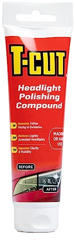 T Cut Headlight Polishing Compound 150g – Restores Clarity, Removes Oxidation & Scratches, Ideal for Plastic, Glass & Acrylic Headlights
