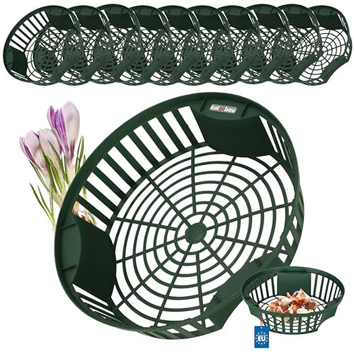 KOTARBAU® 10er Set Pflanzkörbe für Blumenzwiebeln Zwiebel-Pflanzkorb Blumenzwiebel-Schale Blumenzwiebel-Anzuchtkorb Blumenzwiebelkorb Anzuchtschale Pflanzkorb Pflanzschale ⌀ 265 mm