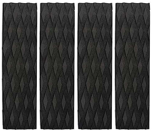 Gcroet 4pcs Surfboard Traktionspads Anti-Rutsch-Surfen Skimboard-Aufkleber Vordere Heckdeck Matte Schwarz