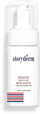 Storyderm - Red Aqua Reinigungswasser 100ml | Sanfter Gesichtsschaum aus Korea | Für empfindliche & leicht zu Rötungen neigende Haut | Strafft, befeuchtet die Haut | Antioxidativ für Couperose