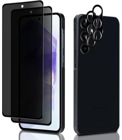 MiKoyi Privacy Vetro Temperato per Samsung Galaxy A55 5G, Anti Spy Pellicola Protettiva Protezione Schermo Protezione Obiettivo Fotocamera Anti-Graffio Durezza 9H per Samsung Galaxy A55 5G