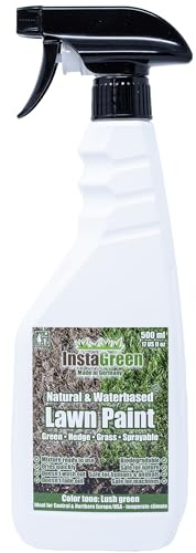 InstaGreen Premium Grass Paint spray bottle 500 milliliter / 17 US fluid ounces - ready-to-use for lawns and hedges - lawn paint against yellow grass - naturally water-based sprayable biodegradable