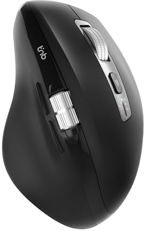 T'nB Souris Infinite Pro - Souris sans Fil Rechargeable, Molette Débrayée et Molette Latérale, Défilement Ultra-Rapide, Double Connexion Bluetooth et Dongle USB, Compatible Windows/MacOS - Noir