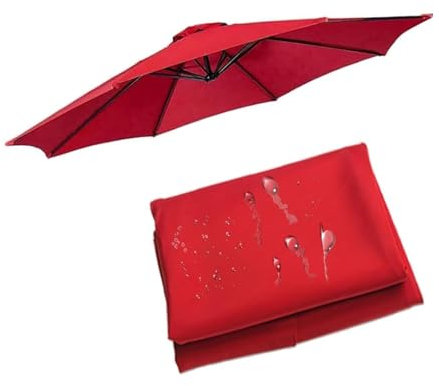 200cm 2,7m 300cm Terrassenschirm Ersatzstoff Überdachung, Wasserdichter Marktschirm Ersatzabdeckung, Sonnenschirm Ersatzbezug für 6 8 Rippen Outdoor Strandschirm Sonnenschirm Ersatzbespannung(K72,3.0m