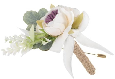 CORHAD 723a Braut Und Bräutigam Boutonniere Kunstblumen Ansteckblume Für Hochzeiten Und Feiern Stabiler Anstecker Für Anzug Und Brautkleid Langlebige Hochzeitsdekoration