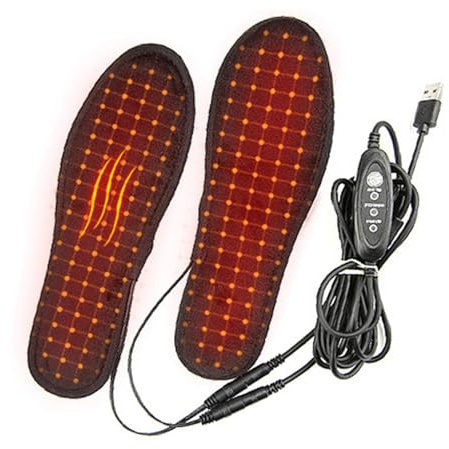 Huayeex Heated Insoles Rechargeable | USB Short Plush Outdoor Heating Warmer | Washable Foot Warmer Insoles, Non-Slip Electric Thermal Insoles for Hiking, Skiing, Camping, Hunting