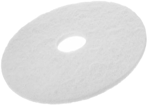 COLLBATH Tampon De Polissage Pour Sols 17 Pouces Blanc, Accessoire De Nettoyage Pour Machine à Laver Le Sol, Patin De Rénovation Pour Carrelage, Parquet Et Marbre, Lingette De Rechange Multimatière