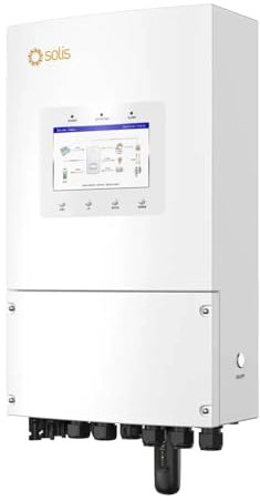 Solis einphasiger Hybrid-Wechselrichter On-Grid/Off-Grid 6 kW CEI 0-21 mit LCD-Farbdisplay, WiFi und TA inklusive 10 Jahre Garantie IP66