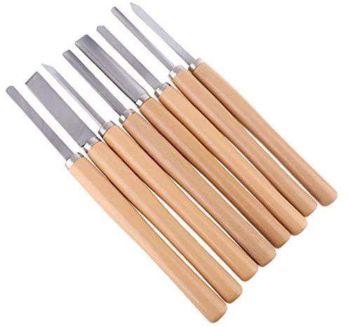 OLSKFUH Set di 8 Scalpelli per Tornio per Legno Professionali Set di Scalpelli per Tornio Set di Scalpelli per Tornio per Legno per Professionisti O Hobbisti Che Lavorano Il Legn,