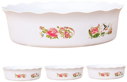 Neroyaner Lotusblumenschale Lotusschalen-Pflanzgefäß 4 Stück 17 cm große Lotusblumenschale Pflanzenschale aus Kunststoff Hydrokultur-Pflanzgefäß Lotusschale für Seerosen Narzissen Sukkulenten