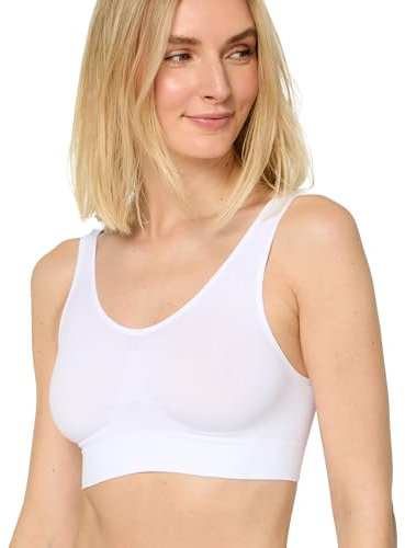 Nur Die Soft Komfort BH Bustier nahtlos ohne Bügel bügelloser Bra Schlaf Bralette mit Breiten Trägern Seamless Damen Mädchen