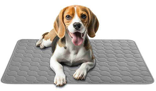 AEYAKA Tapis Rafraîchissant pour Chien et Chat – Coussin de Refroidissement Réutilisable, Tapis Antidérapant Polyvalent pour la Maison, Les Voyages et la Voiture Gris 70 x 55 cm