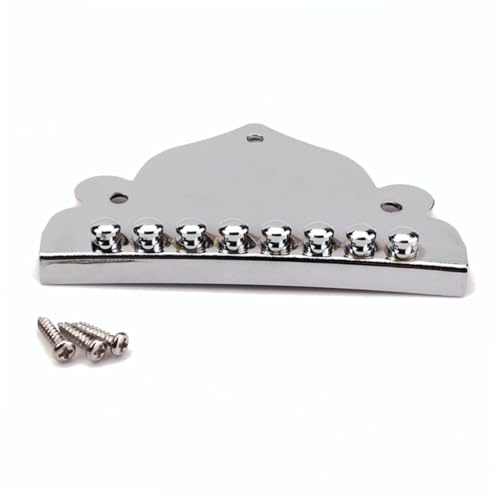 TOYANDONA Tailpiece Replacement Part Triangle 8-string Mandolin with Screws Plated Chrome Acoustic Instrument Accessories for Mandolin and Box Guitar