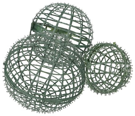 MUELODSIC 3pcs Topiary Ball Cage Plastic: Topiary Ball Holder for Faux Greenery Crafts Making - Garden Flower Arrangements Holder - Boxwood Greenery Cage Frame