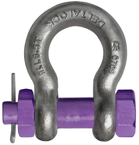 Schäkel geschweift mit Mutter und Splint. DIN EN 13889. Tragfähigkeit/WLL 1 t bis 35 t. Hochfest. -20°C bis +200°C (WLL 1,5t)