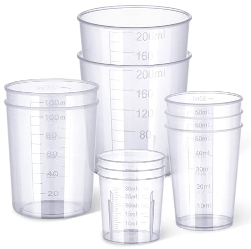 Gartful Epoxy Measuring Cups Kit - 10 Pack, 30/50/100/200ml Mixing Cups for Epoxy Resin Crafts, Liquid Measuring, Resin Mixing, Paint Pouring, Slime Making