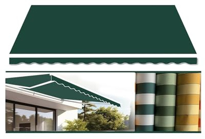 Tela de repuesto impermeable para toldos retráctiles de patio, parasol personalizable para restaurantes y negocios (verde, 10 x 5 pies)