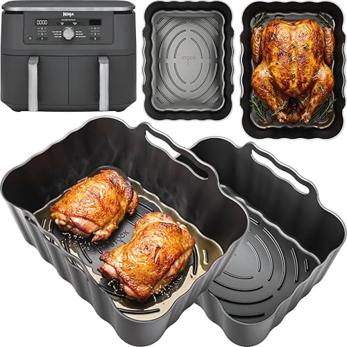 Premium Ninja 9.5L DZ400UK Silicone Liners | 2.5mm Thick, Convex Base, Non-Stick & Dishwasher Safe | 2PCS Reusable 9.5L Ninja DZ400UK Accessories | DZ400UK Silicone Liners | by iStock Ltd