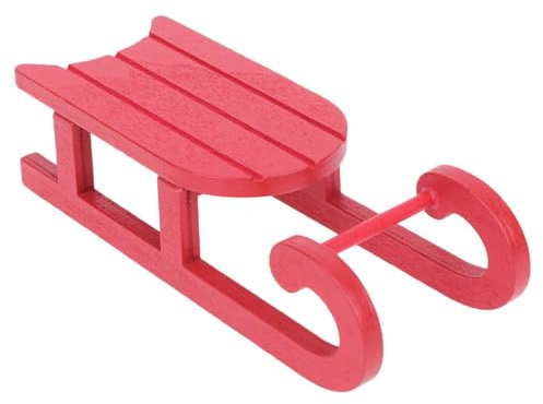ELAYARD Weihnachtlicher Holzschlitten Tischdekoration Handgefertigt Stilvolles Weihnachts ornament für Desktop Regal und Partydeko Rot