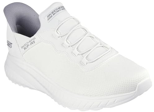 Skechers Hombre Bobs Squad Chaos Daily Hype Slip-In Entrenador | Tenis informales, sin cordones, plantilla de espuma viscoelástica, almohadilla para el talón, suela flexible