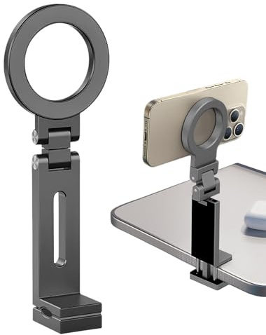 Support de téléphone pour avion – Support mobile magnétique de 17 cm, berceau en silicone ABS antidérapant, pliable, rotation réglable à 360 degrés | Prise en charge sécurisée du smartphone Vlogging t