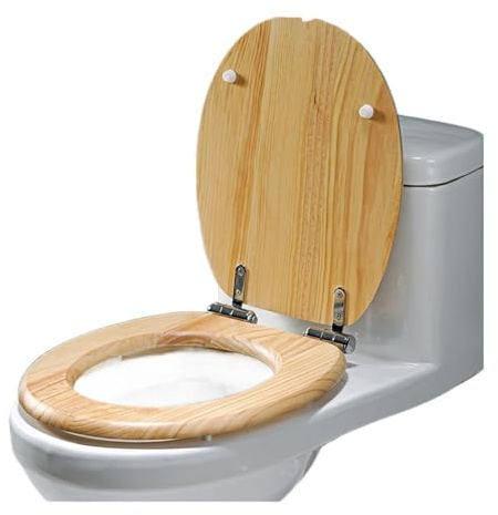 Funda universal for asiento de inodoro, amortiguadora, bambú grueso, madera maciza, liberación rápida, silenciosa(B)