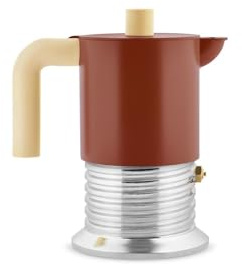 Alessi Caffettiera espresso Vite 3 tazze marrone – eleganza compatta per espresso