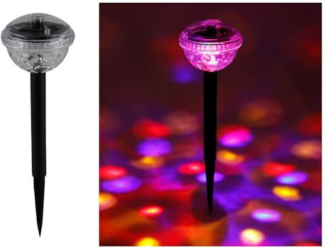 BURI Solar-Partylicht mit 4 bunten LEDs Partyleuchte Discokugel Partylampe Gartendeko