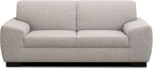 DOMO. collection Sofa Incanto, Holzfuß klassisches Design, hellgrau | 2 Sitzer mit Holzfuß im klassischen Design, bequeme Couch für Wohnkomfort, 200 x 89 x 81 cm (BxTxH)