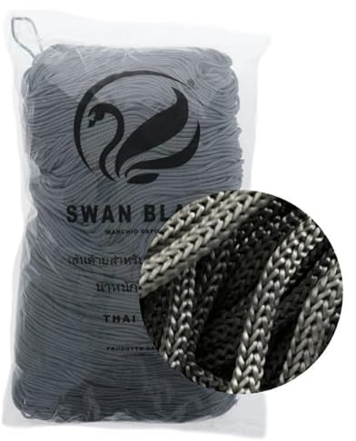 cordini swan black, 500g e assortimento accessori per borse (grigio)