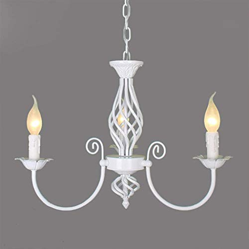 AUCF Pendellampe Retro Metall Industriestil Pendelleuchte Höhenverstellbar E14 Hängelampe Beleuchtung Esszimmer Kronleuchter Wohnzimmer Schlafzimmer Villa Dekoration Deckenlampe Weiß
