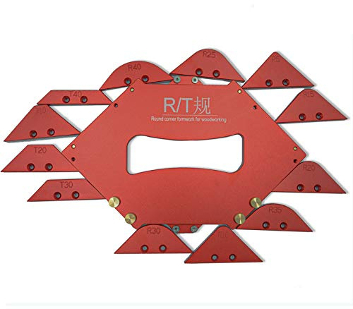 Zeglavi 13pcs Router Table Corner Jig Radius Chamfer Templates Kit R Rounded Beveled Woodworking Edge Tools Aluminum Alloy Trimming Machine Carpenter Fillet Gauge for Picture Frame