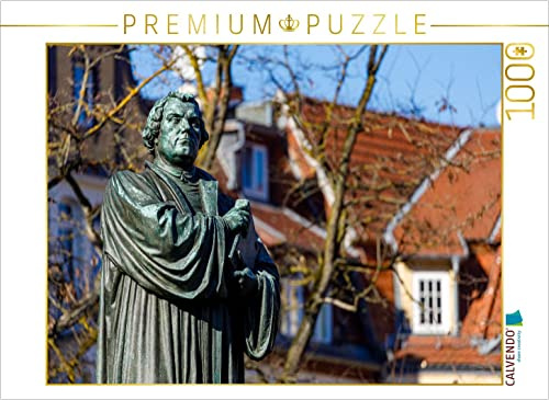 CALVENDO Puzzle Matin Luther Statue Eisenach 1000 Teile Puzzle quer | 1000 Teile Lege-Größe 64 x 48 cm Foto-Puzzle für glückliche Stunden