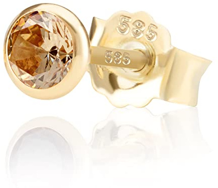 NKlaus Ohrstecker gold ohrstecker für damen, Gelbgold; Gelb, 5,0mm, 1 Stück