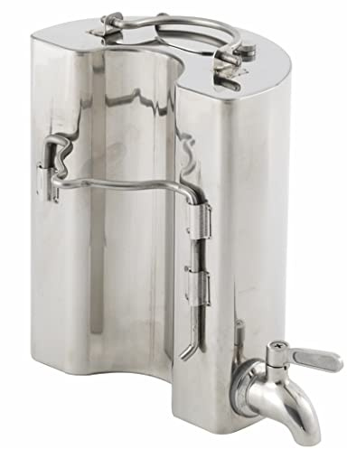 AuraHome Water Heater Boiler with Laser Welded Stainless Steel Tank Tap for Wood Burning Camping Stoves, 60mm or 100mm Flue Compatibility, Silver, 3.0 Litre - 100mm Flue