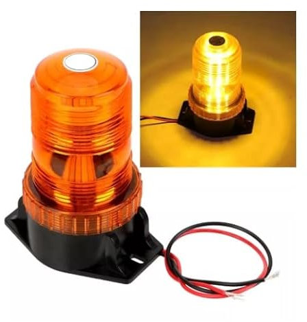 J/J Gyrophare 30 LED 6W Éclairage Stroboscopique Orange pour Camion Tracteur VTT