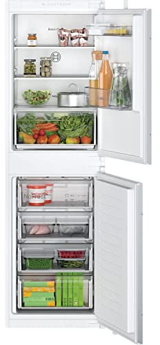 Bosch Home & Kitchen Appliances KIN85NSF0G Serie 2 Built-in fridge-freezer with MultiBox XXL, SuperFreezing, NoFrost, EcoAirflow and LED Lights, 177.2 x 54.1 cm, sliding hinge, White