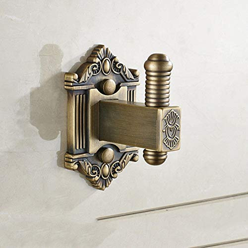 Hensftods Einzelner Doppelwandhaken aus antikem Messing, für Kleidung, Tür, Badezimmer, Küche, Armaturen, Handtuchhalter, antiuqe