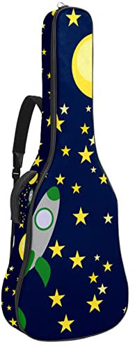 Akustikgitarre Tasche Wasserdicht Gitarren Rucksack Dicke Weich Gepolstert Weihnachten Weihnachtsmann Glocke Schneeflocke Blau Weiß Konzertgitarre Tasche, Farbe3, 42.9x16.9x4.7 in, Taschen-Organizer