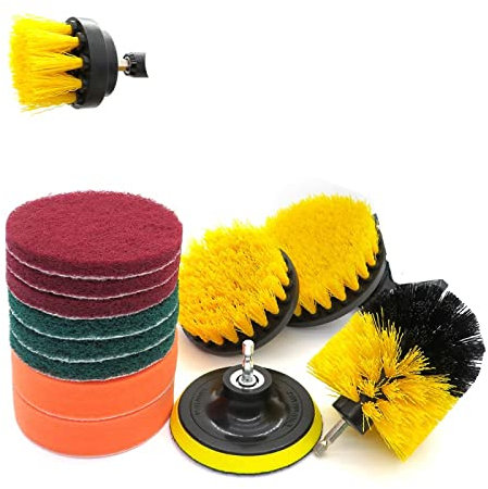 14-teiliges Bohrbürsten-Set, Power-Scheuerbürste, Scheuerschwämme Und Schrubbschwamm, Allzweck Für Auto, Badezimmer, Küche