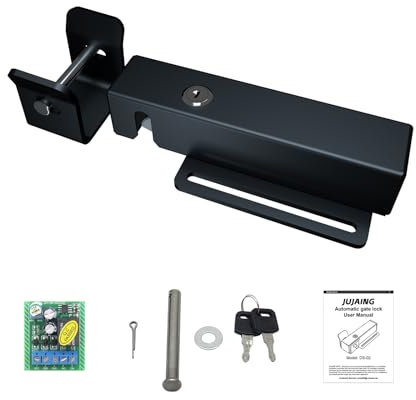 JUJAING DS-02 Serratura elettrica automatica universale per cancello a battente da 12-24 V CC, serratura elettromagnetica per cancello per cancello operatore dispositivo di sicurezza sicurezza esterna