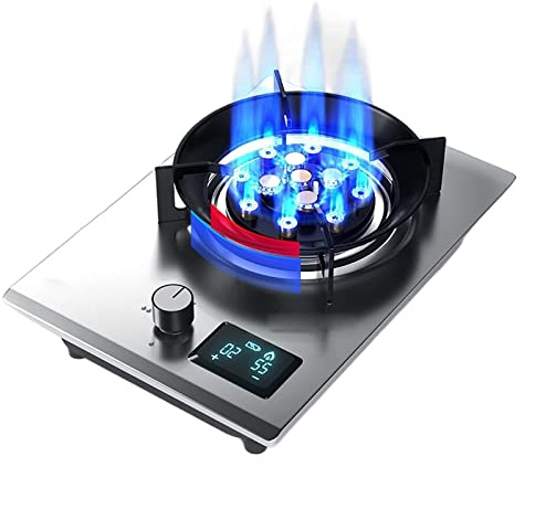 Gaskocher, 8,0 KW, 13 Hohlräume, Timing, Hohe Flamme, Topfständer Aus Gehärtetem Glas, Gusseisen, Unabhängiger Herd, Camping Im Freien (Size : LPG)
