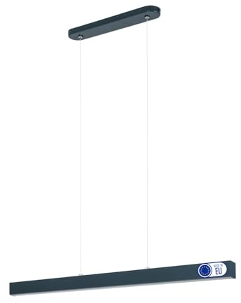 alfalux Hängelampe Hängeleuchte - Deckenlampe aus Metall - 76 cm - LED Lampe - Dimmbar - Warmweiß - Anthrazit - DIMWI76LED-3K-ANTHRAZIT