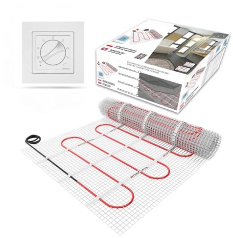 Fußbodenheizungsmatte Elektrisch strahlendes selbstklebendes Fußbodenheizungssystem 150w/m² Warmmatte Thermo Boden Ohne/Mit Thermostat
