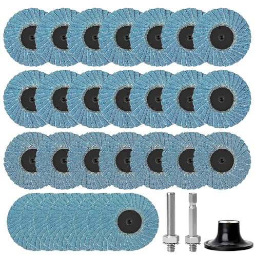 32 stycken fläktskivor 50 mm, 2 tums slipskivor, korn 40/60/80/120, vinkelslip Chleifmopteller slipskivor flap Disk för metall trä stål, zirkonkorund slipskiva