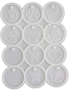 Molde de silicona reutilizable para fichas únicas, divertidas fichas de manualidades, molde de silicona para manualidades, supermercado, carrito de compras, artículos para decoración del hogar