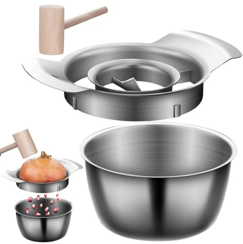 Generisch Granatapfelschäler - Granatapfel Entkerner Schälwerkzeug Set | Edelstahl 304 Schälwerkzeug Mit Holzhammer